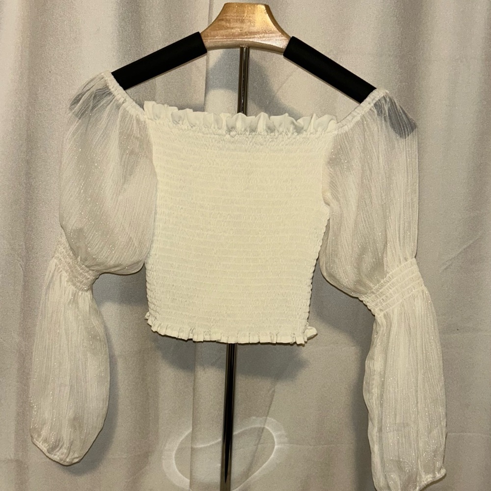 Cream Textured Top